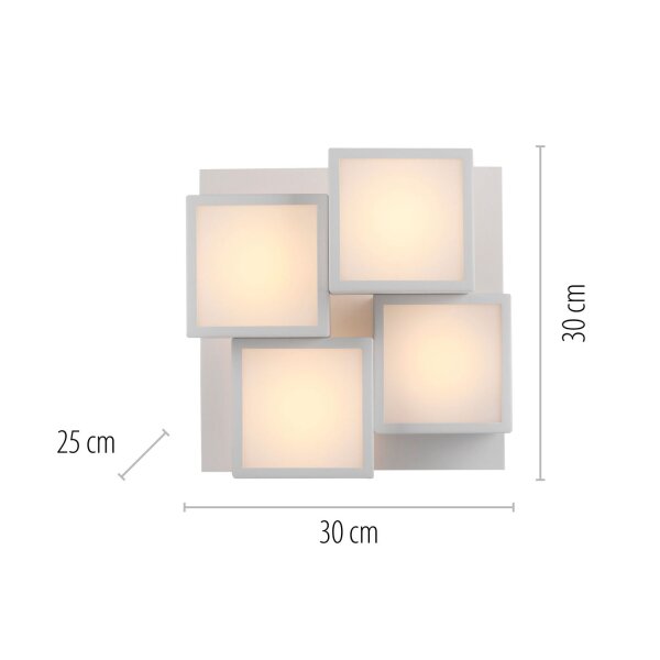 Plafonnier LED Métal Cube L:30 cm 2400 lm 3000 K