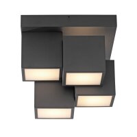 Plafonnier LED Métal Cube L:30 cm 2400 lm Noir