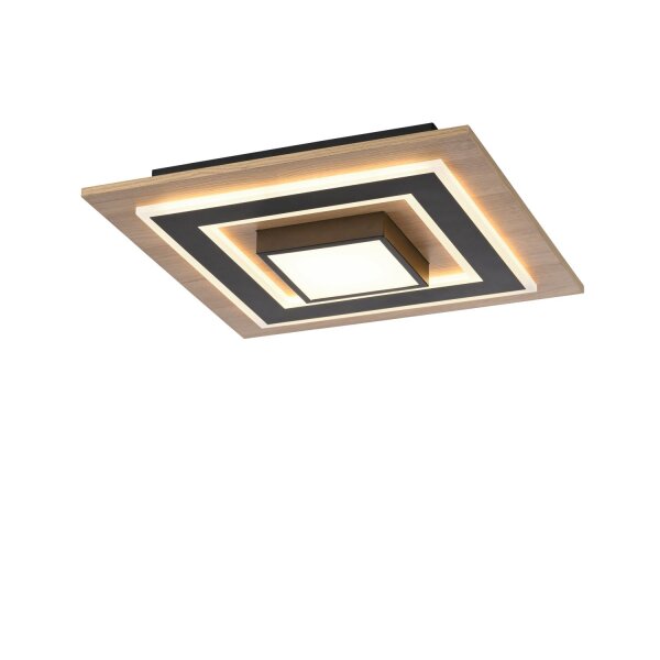 Lampe de plafonnier LED bois métal 2150 lm confortable faible éblouissement