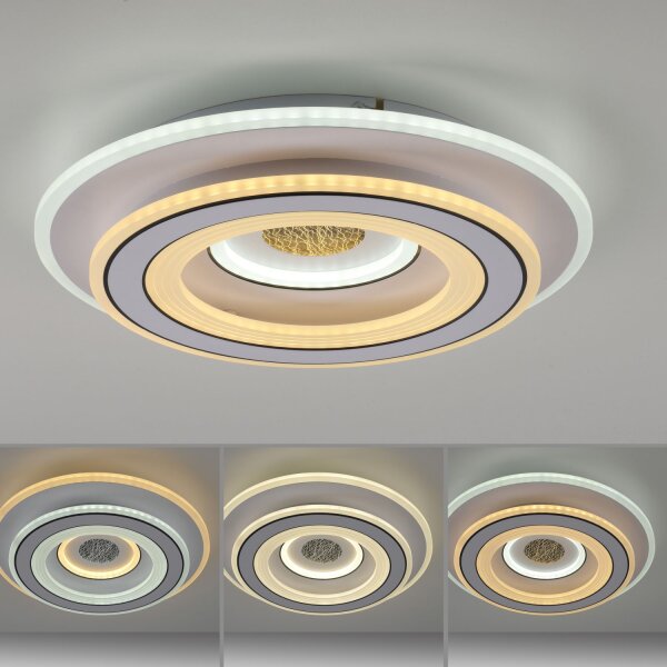 Lampe de plafonnier à LED blanche Variateur Ø40 cm 5100 lm Veilleuse
