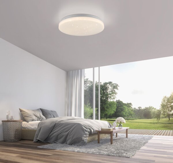 Lampe de plafonnier LED Ciel étoilé Ø26 cm 1375 lm confortable