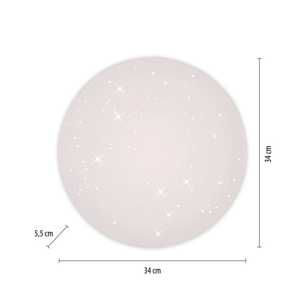 Lampe de plafonnier LED Ciel étoilé Ø34 cm 3000 K blanc chaud
