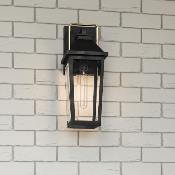 Lampe dextérieur Mur Noir E27 IP44 H : 42,9 cm Rustique