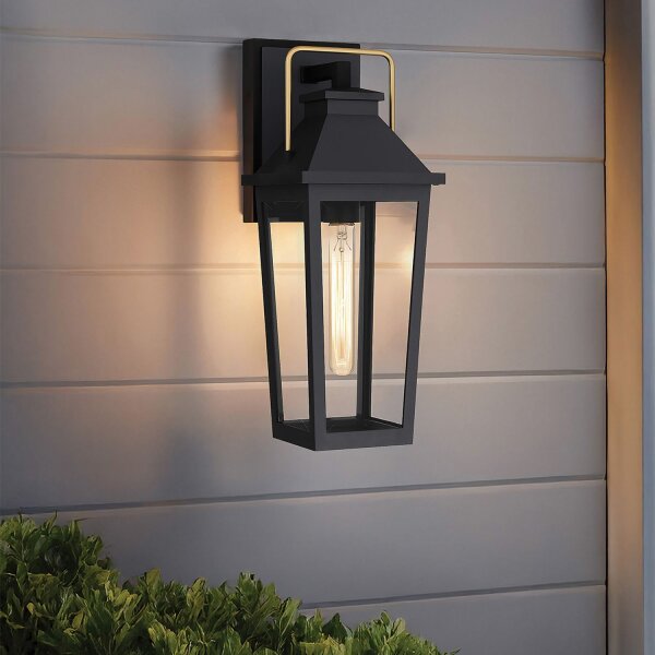 Lampe dextérieur Mur Noir E27 IP44 H : 42,9 cm Rustique