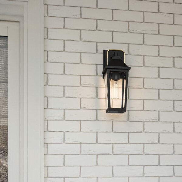 Applique murale extérieure Noir E27 IP44 H : 37 cm Rustique