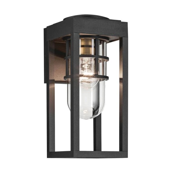 Applique murale extérieure H : 33 cm IP44 Noir E27 carré petit
