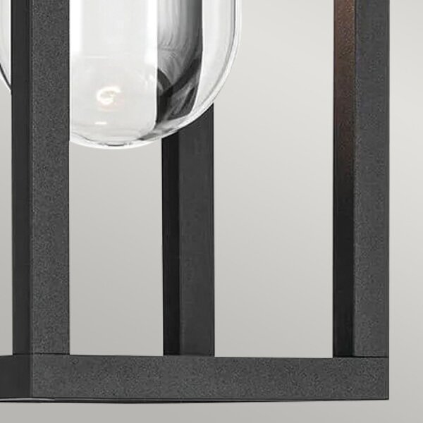 Applique murale extérieure H : 33 cm IP44 Noir E27 carré petit