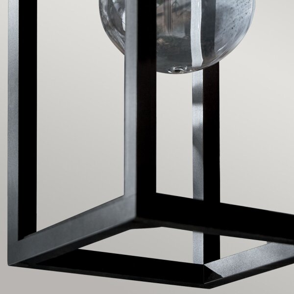 Lanterne murale noire pour E27 IP44 45,7 cm de haut Vintage