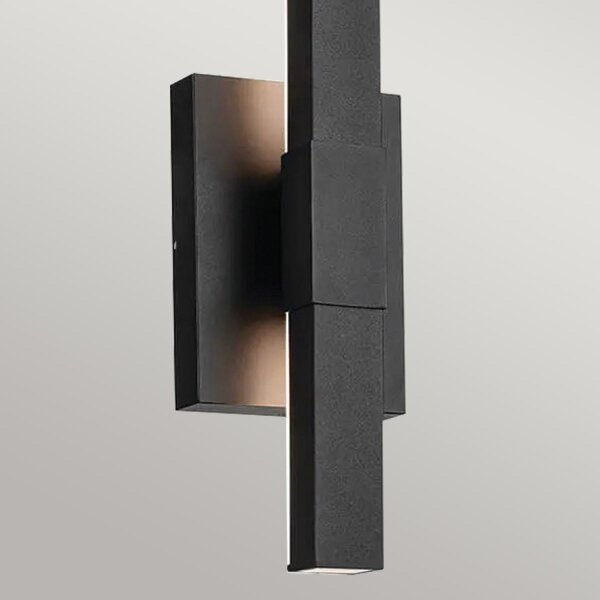Applique extérieure LED aluminium H : 56 cm IP44 noir indirect