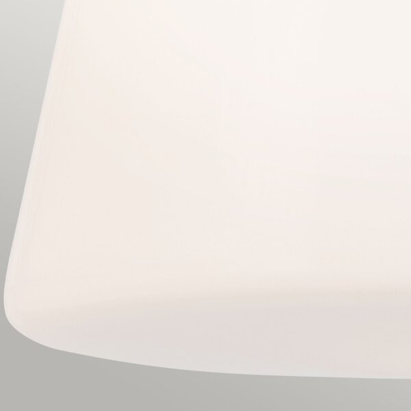 Lampe de plafonnier verre métal D : 21,6 cm petit noir blanc