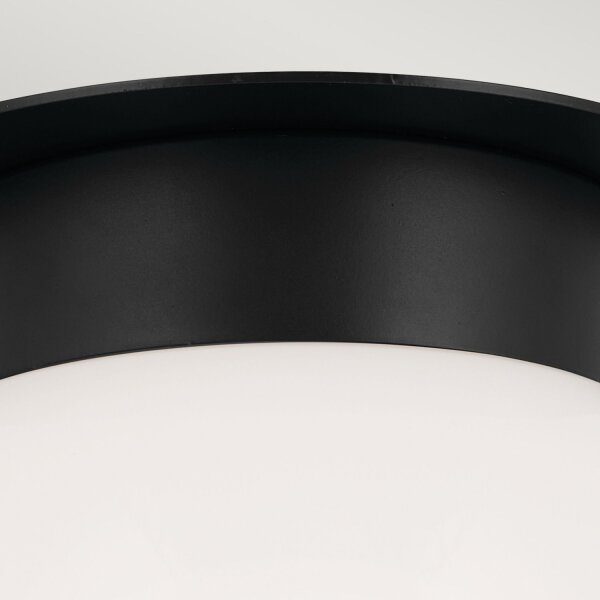 Lampe de plafonnier Abat-jour sphérique verre métal Ø 20,3 cm noir blanc E27