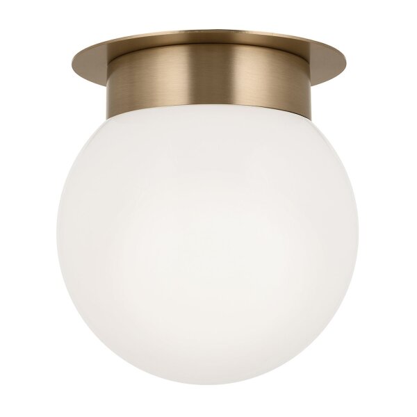 Plafonnier E27 Ø 20,3 cm métal verre en bronze blanc