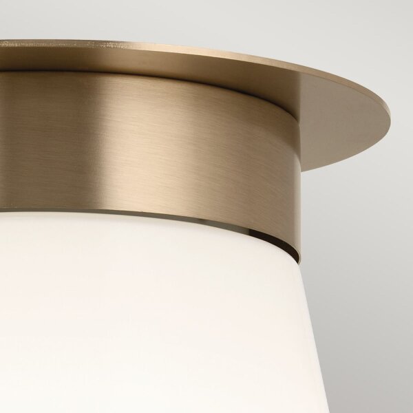 Lampe de plafonnier petit L : 21,6 cm E27 métal verre en bronze blanc