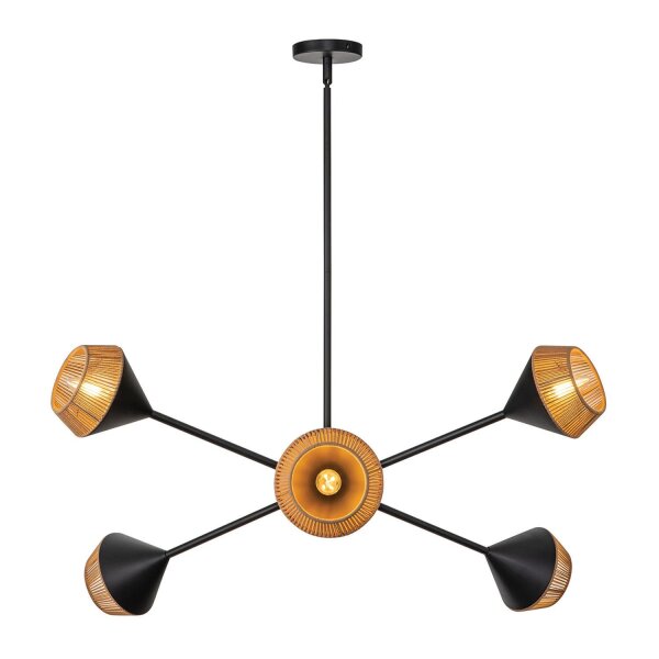 Suspension Métal Câble H : max. 162,5 cm Noir Beige E14