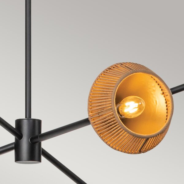 Suspension Métal Câble H : max. 162,5 cm Noir Beige E14