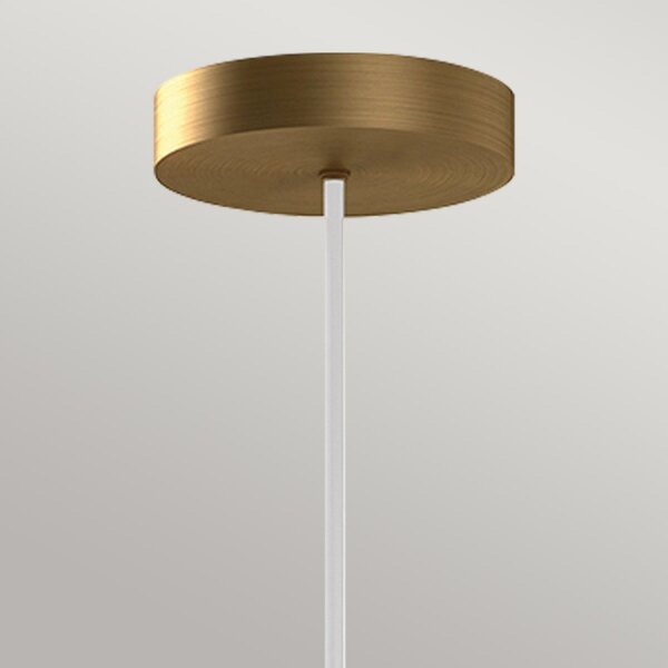 Suspension LED verre métal L : 19,8cm Moderne blanc or antique