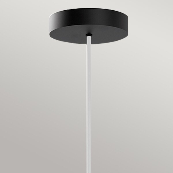 Suspension LED noir blanc réglable en métal verre