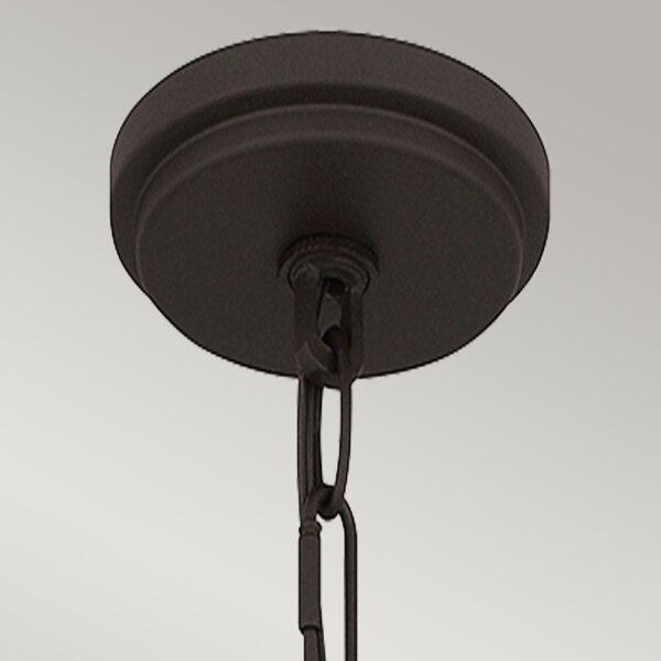 Lampe à suspendre aspect albâtre D : 37 cm en bronze blanc antique