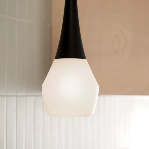 Suspension Abat-jour en verre étroit Ø 17,8 cm H : max. 144,5 cm E27