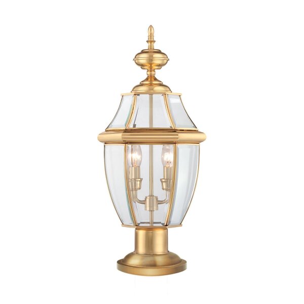 Luminaire de socle extérieur laiton verre inoxydable IP44 E14