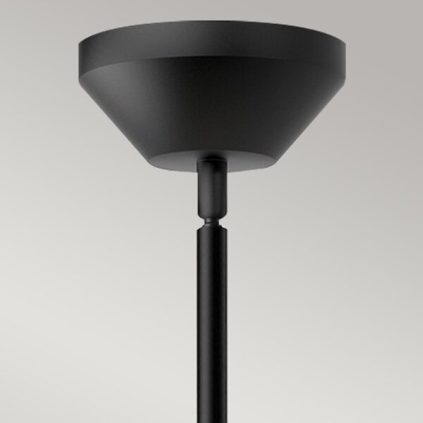 Suspension métal verre D : 35,8 cm rond noir blanc