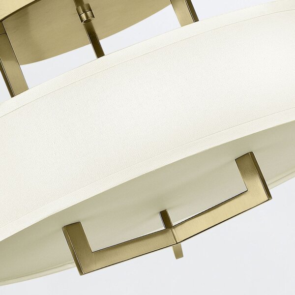 Lampe de plafonnier ronde Ø 50,8 cm 3x E27 métal tissu en laiton blanc