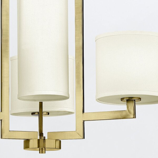 Lustre métal tissu 62,9 cm de large 4x E27 avec abat-jour