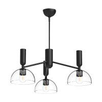 Lampe à suspendre noire verre métal E27...