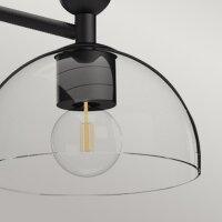 Lampe à suspendre noire verre métal E27...