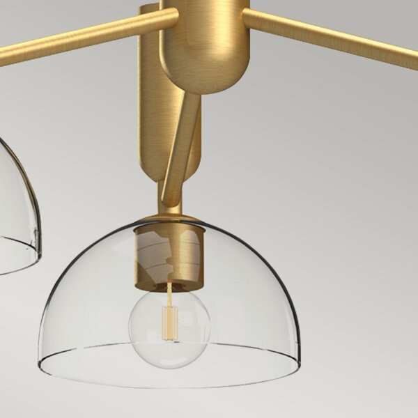 Lampe à suspendre verre métal 96,8 cm de large 3-flamme E27