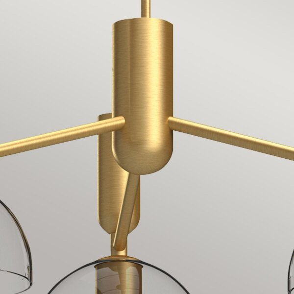 Lampe à suspendre verre métal 96,8 cm de large 3-flamme E27