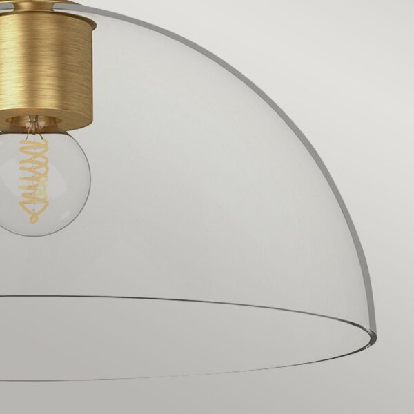 Lampe de plafonnier verre métal E27 Ø 30,5 cm en or brossé