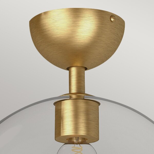 Lampe de plafonnier verre métal E27 Ø 30,5 cm en or brossé