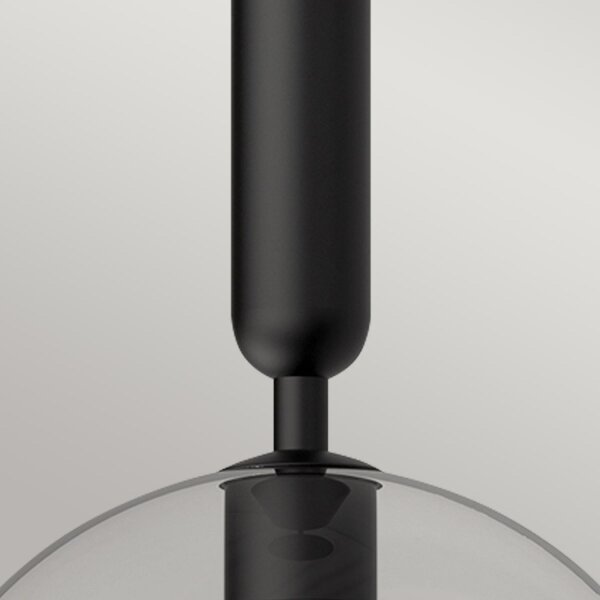 Suspension métal verre ronde D : 30,5 cm noir E27