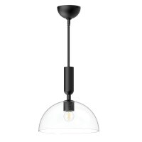 Suspension métal verre ronde D : 30,5 cm noir E27