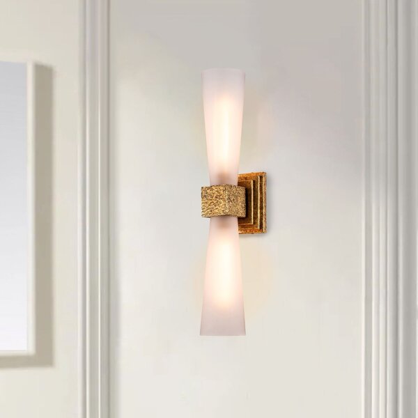 Luminaire de salle de bain métal verre LED G9 66 cm de haut Up Down IP44