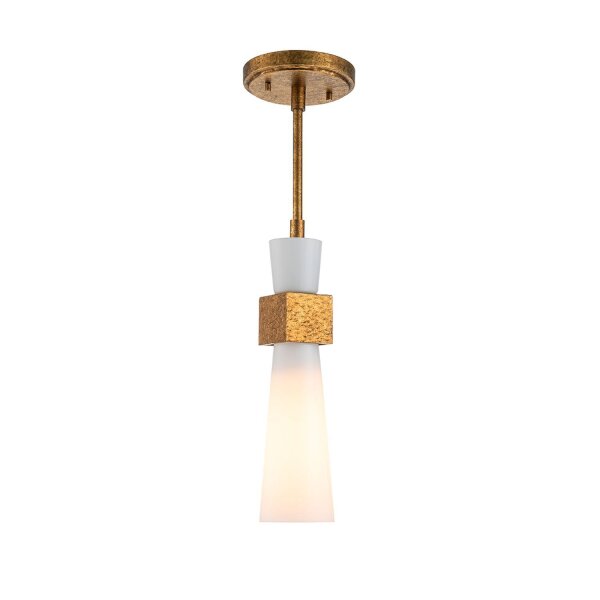 Plafonnier métal verre or antique blanc E27 orientable