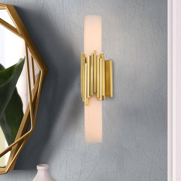 Lampe de salle de bain murale LED G9 55,9 cm de haut métal verre IP44