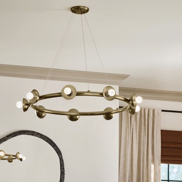 Lampe à suspendre métal ronde D : 87,6 cm H : max. 185,5 cm E14