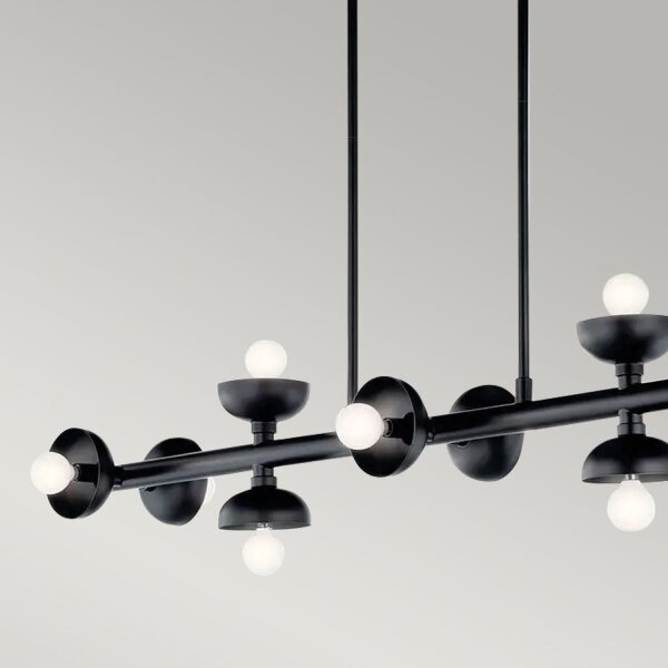 Suspension Noir Métal 121,9 cm de long H : max. 120 cm E14