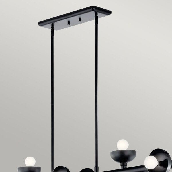 Suspension Noir Métal 121,9 cm de long H : max. 120 cm E14