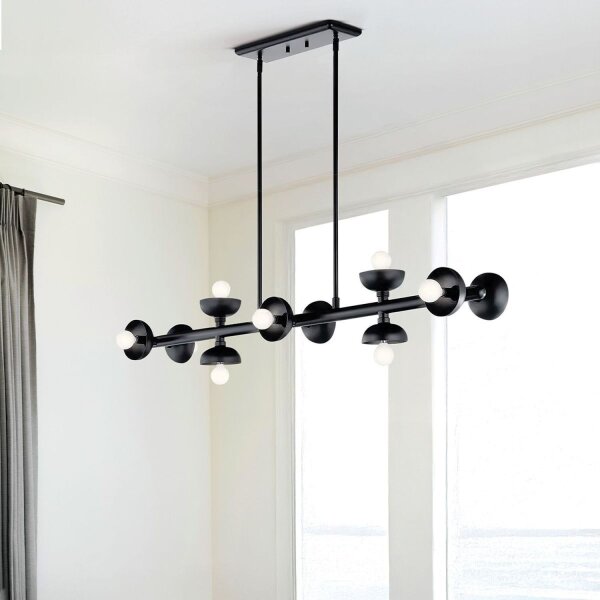 Suspension Noir Métal 121,9 cm de long H : max. 120 cm E14