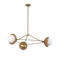 Lampe à suspendre 3 flammes métal rotin...