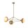 Lampe à suspendre 3 flammes métal rotin verre E14 L:101,4 cm