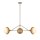 Lampe à suspendre 3 flammes métal rotin verre E14 L:101,4 cm