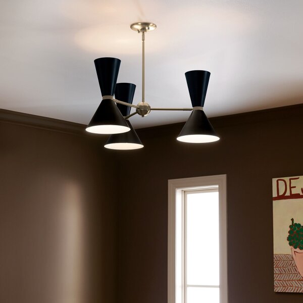 Lustre métal ajustable L : 78 cm 6x E27 Moderne