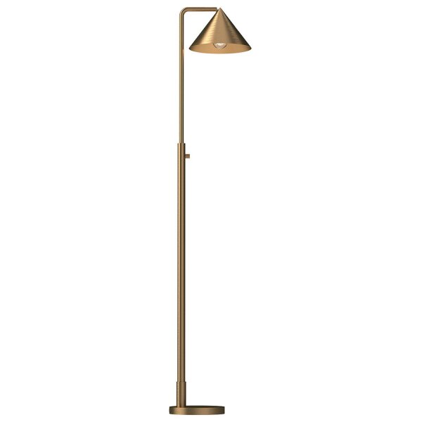 Lampadaire en métal 148,8 cm de haut en or E27 interrupteur à variateur