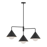 Suspension M&eacute;tal Verre Noir Largeur 96,5 cm...