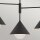 Suspension Métal Verre Noir Largeur 96,5 cm 3-flamme E27