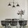 Suspension Métal Verre Noir Largeur 96,5 cm 3-flamme E27